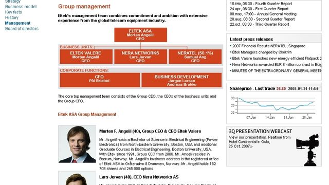 Eltek-topper siktet for innsidehandel
