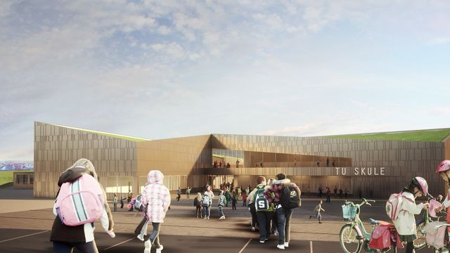 300 kvadratmeter betongdekke kollapset på skole