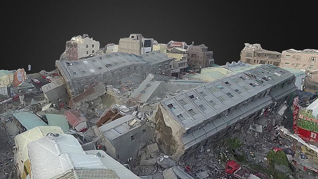 Lager VR-modell av katastrofeområde