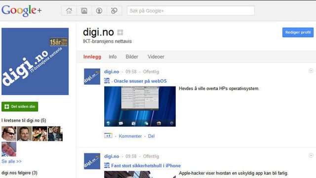Google+ har fått bedriftssider