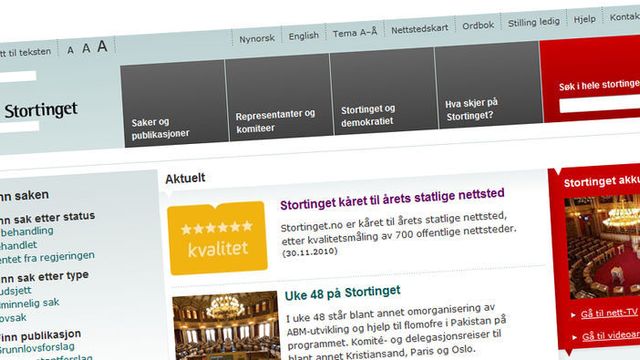 Stortinget er best på nett