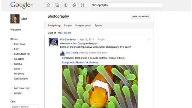 Google+ har fått søk