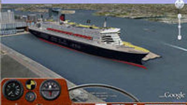Bygget skipssimulator med Google Earth