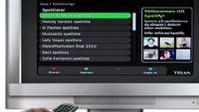 Tilbyr Spotify via tv-en