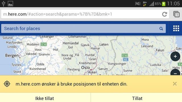 Har gjort geolokasjon til standard
