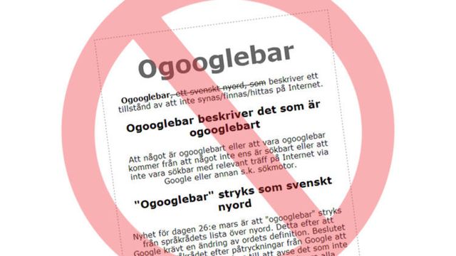 «Ogooglebar» fjernet fra ordliste
