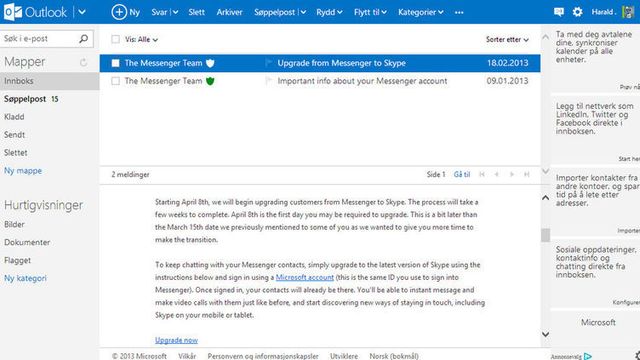 Outlook.com har fått IMAP-støtte