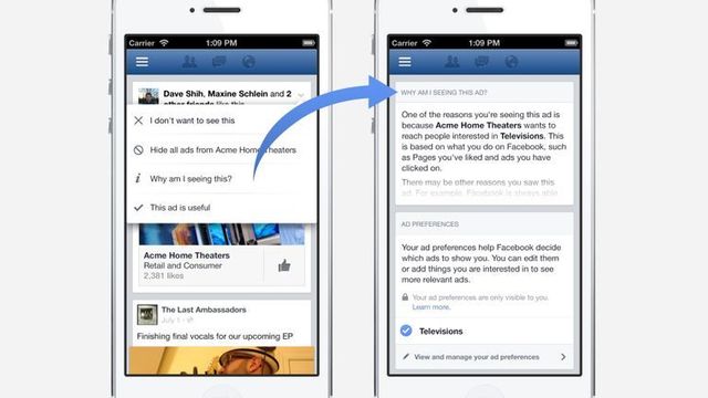 Facebook lover mer kontroll over reklame