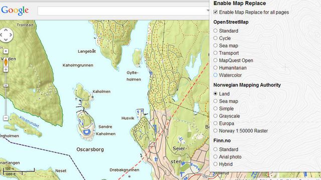 Se bedre, norske kart i Google Maps