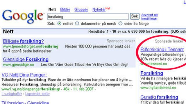 Google er foreløpig ganske små i Norge