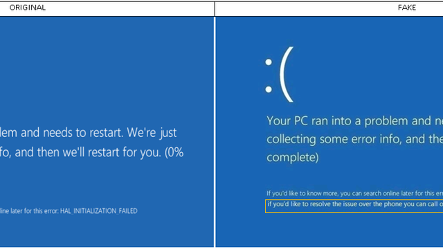 Microsoft advarer mot falske blåskjermer