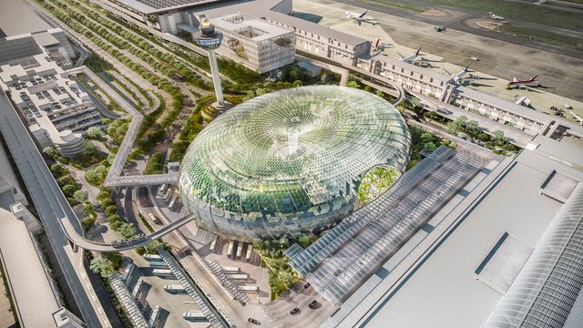 Singapores nye flyplassterminal minner mer om en botanisk hage enn en avgangshall