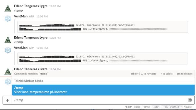 Satt og frøys: Da lagde Simen en Slack-bot som logger temperaturen på kontoret