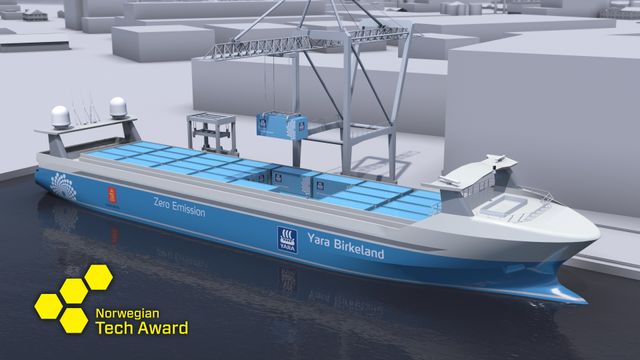 Verdens første autonome, elektriske containerskip skal erstatte titusener av lastebilturer på veiene