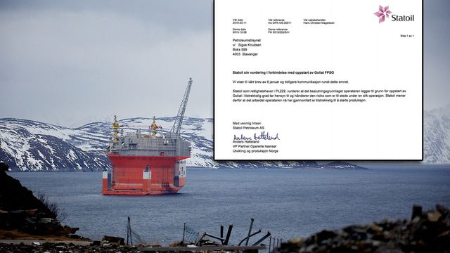 Goliat kunne eksplodert: Statoil velsignet likevel oppstarten