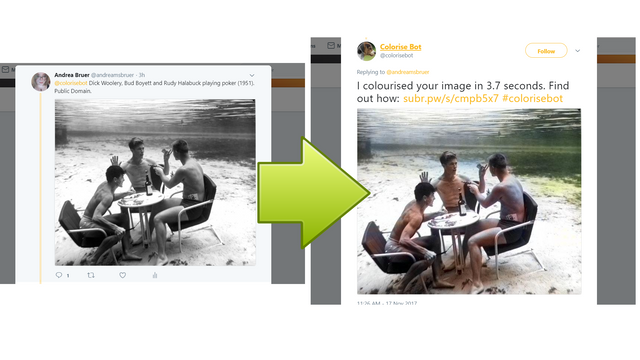 Twitterbot fargelegger svart/hvitt-bilder ved å bruke maskinlæring