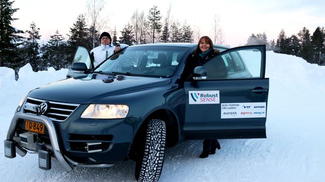 Statens vegvesen tester førerløse biler på forblåst vei i Troms