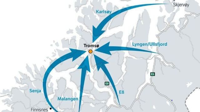 Flere veier fører til Tromsø - nå nevnes også Karlsøy som alternativ innfartsåre i fremtiden