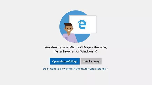 Nå har Windows begynt å «advare» mot å installere andre nettlesere