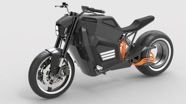Den unike motorsykkelen har navløst bakhjul og elmotor i «felgen»