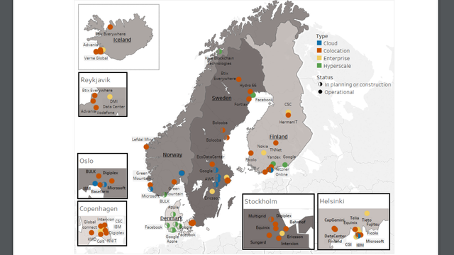 Lagring av data: Ren kraft kan gi nordiske land opptil 40 milliarder i året