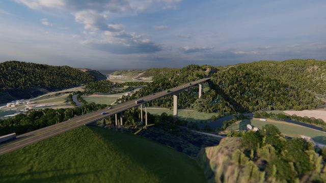 Her vil Nye Veier bygge Norges høyeste bru