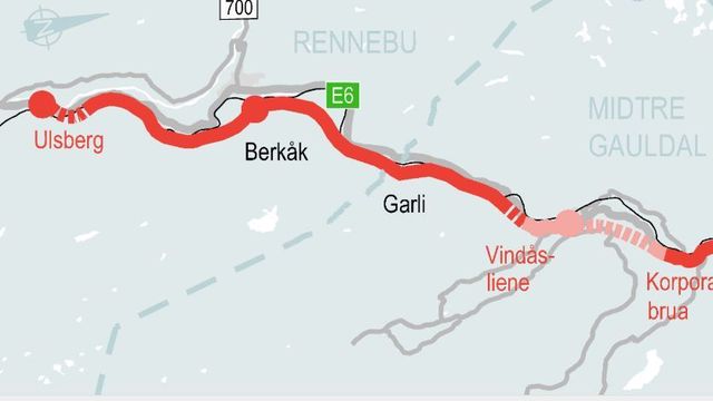 Nye Veier utlyser milliardkontrakt på ny firefelts motorvei på E6 mellom Rennebu og Midtre Gauldal