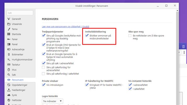 Nå blokkerer Vivaldi annonser på villedende nettsteder