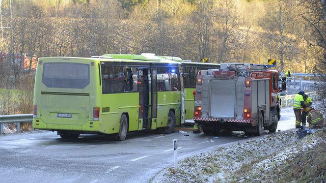 Selv om bussene kun kjørte i 34 kilometer i timen, omkom den ene sjåføren i kollisjonen