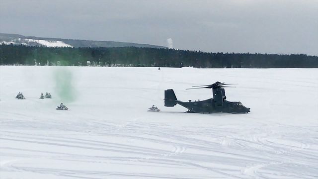 Snøskuter og CV-22 Osprey: Amerikanerne trener i Norge på kjapp innsetting av spesialsoldater
