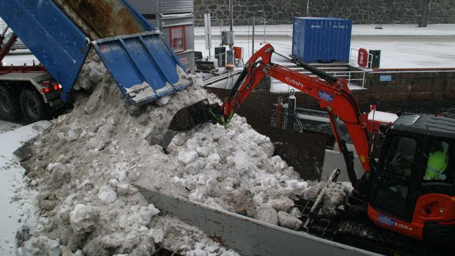 NCC skal smelte snø på kaia i Oslo i minst et år til