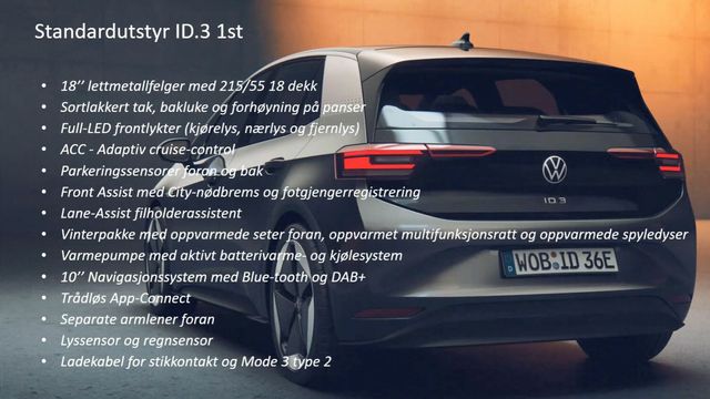 Volkswagen ID.3 blir litt dyrere