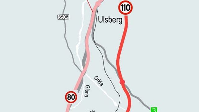 Foreslår ny løsning for E6 nord for Ulsberg i Trøndelag - kan øke fra 80 til 110 km/t