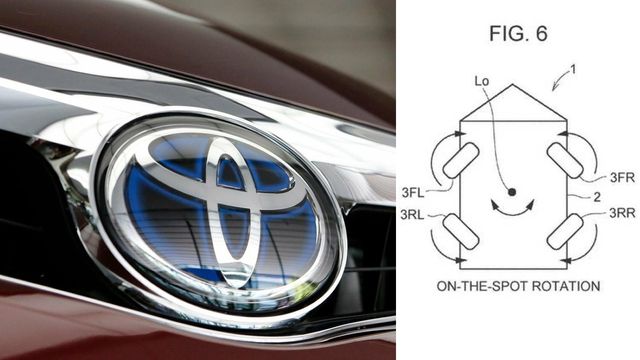 Vil la deg rotere bilen: Toyota søker om patent på en ny firehjuls­&shy;styring