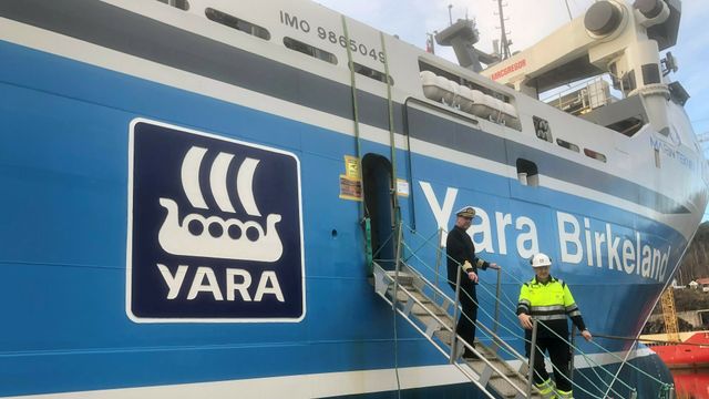 Yara Birkeland: Overlevert fra verftet – klar til containertransport høsten 2021