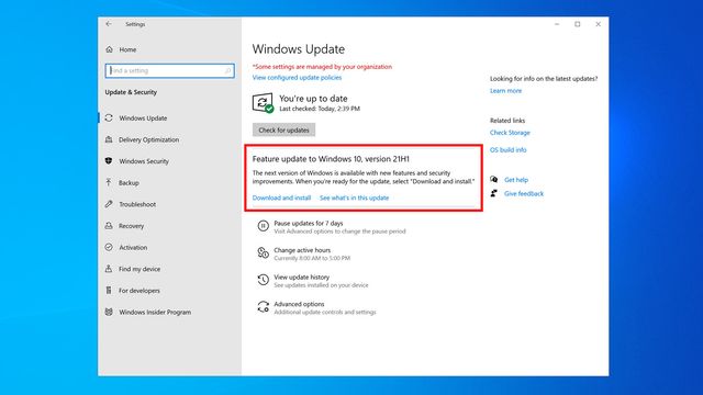 Windows 10 May 2021 Update er sannsynligvis ferdigutviklet