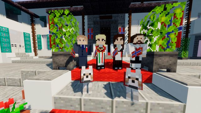Kronprinsfamilien feirer jul på Minecraft