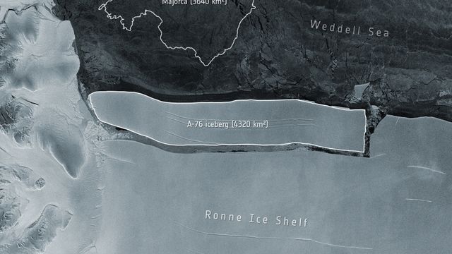 Isfjellet er større enn øya Mallorca – har løsnet fra Antarktis