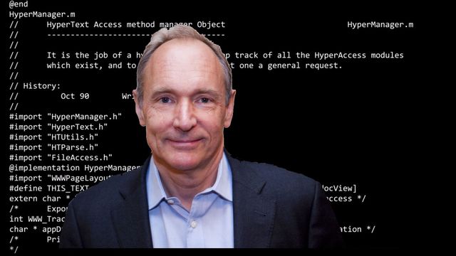 Tim Berners-Lee auksjonerer bort den originale kildekoden til «WorldWideWeb»