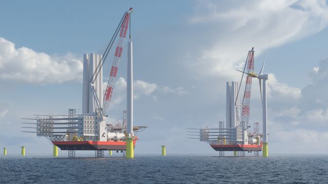 Verdens største vindinstallasjonsskip med Kongsberg-utstyr
