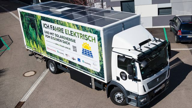 Solceller dekker opptil en fjerdedel av energibruken i denne el-lastebilen