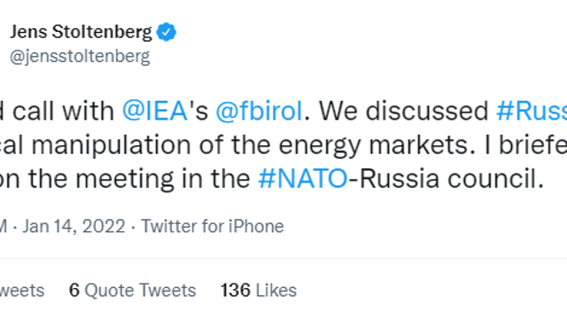 Stoltenberg: Russland driver kynisk manipulasjon av energimarkedet