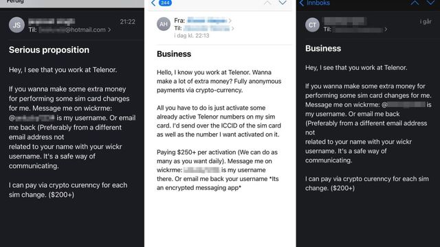 Trusselaktører forsøkte å bestikke Telenor-ansatte til å manipulere simkort