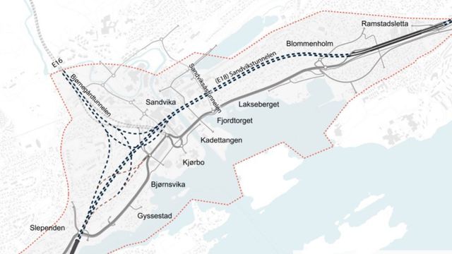 Vegvesenets forslag for neste E18-etappe: Sammenhengende tunnel mellom Ramstadsletta og Slependen