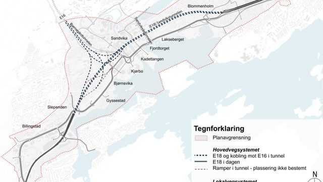 Vegvesenets forslag for neste E18-etappe: Sammenhengende tunnel mellom Ramstadsletta og Slependen