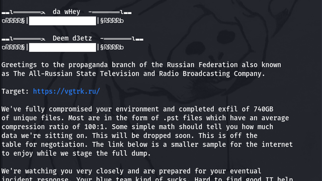 Hackergruppe lover enorm datalekkasje fra Russlands statskringkaster