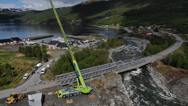 Midlertidig bru på E6 i Troms åpner onsdag