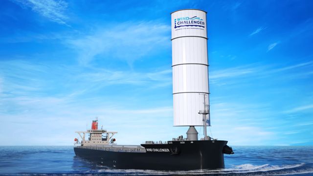 Japansk rederi forventer å kutte en femtedel av utslippene med teleskopseil