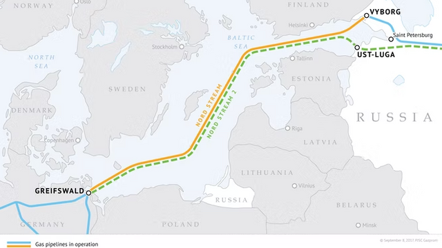 Nord Stream 1 og 2 lekker — både i Sverige og Danmark