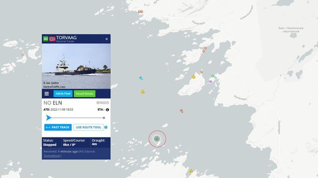Lasteskip har gått på grunn utenfor Hustadvika